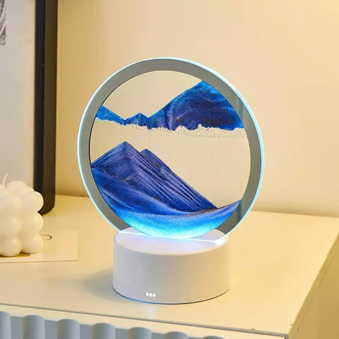 Art De Sable 3D Mobile En Verre Circulaire Avec Led RGB