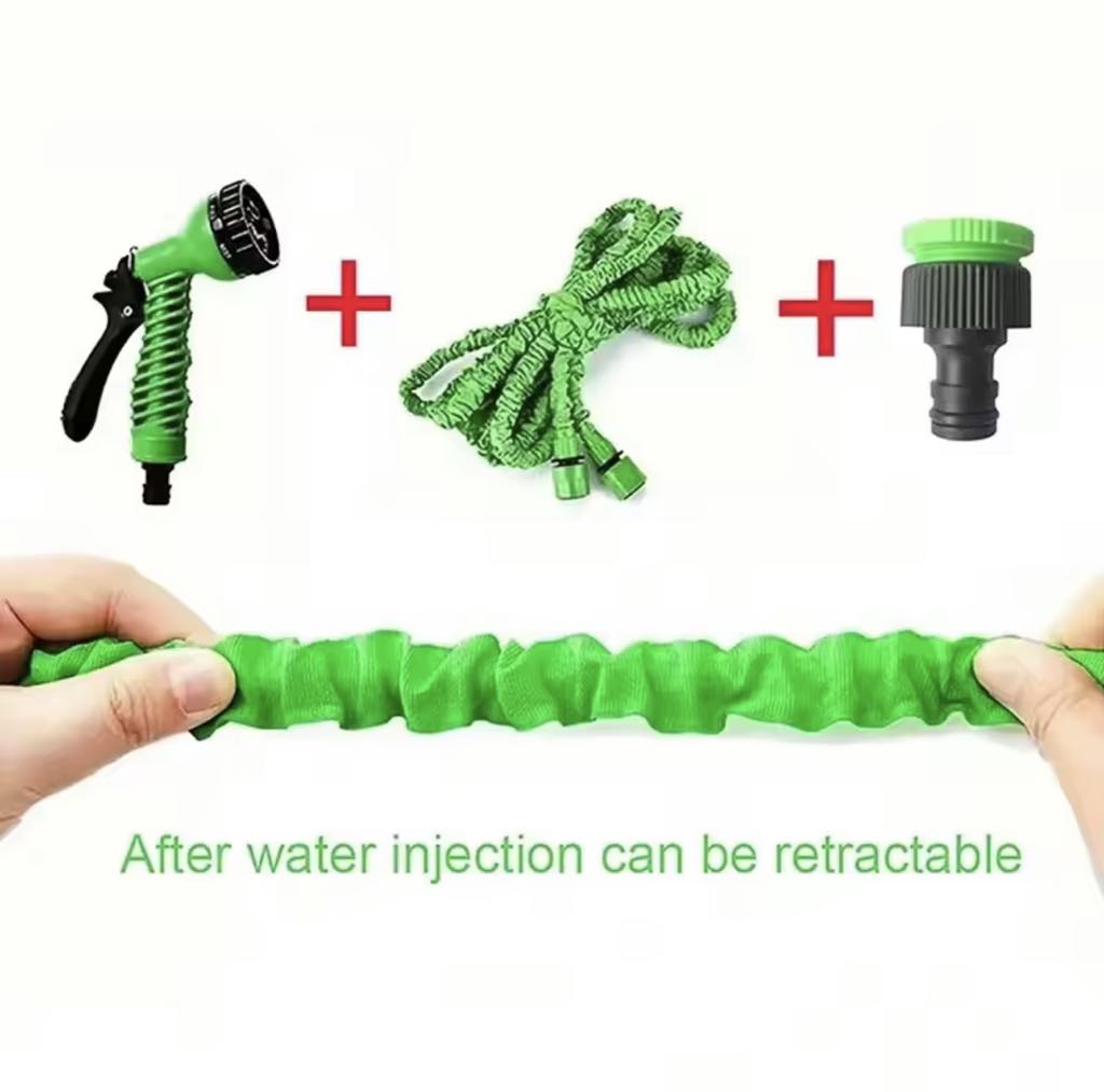 Tuyau D'Arrosage Extensible 15 Mètres Avec Pistolet D'arrosage Multifonction