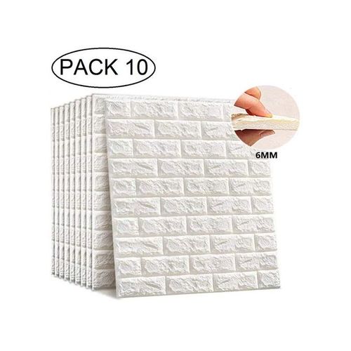 10 Panneaux muraux adhésifs - Anti-Humidité 3D - 77 * 70 * 0.5 cm