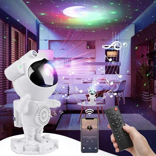 Jeux De Lumière Forme Robot - Haut-Parleur Bluetooth Minuterie Et Télécommande