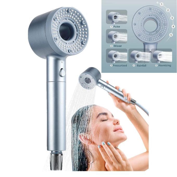 Douchette À Haute Pression Avec 5 Modes De Pulvérisation Avec Filtre D'eau