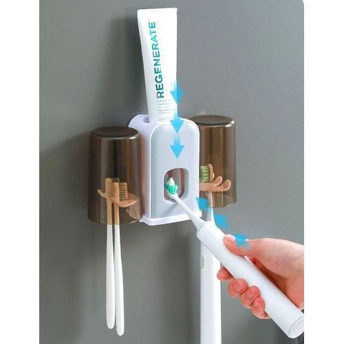 Distributeur De Dentifrice Avec Support Pour Brosse À Dents