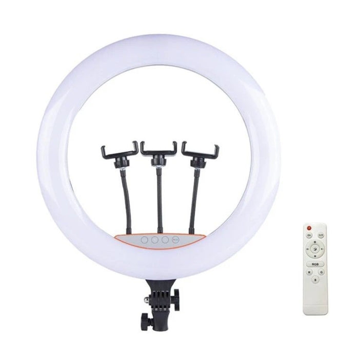Ring Light Avec Trois Support Téléphones 3 Couleurs Et 10 Modes