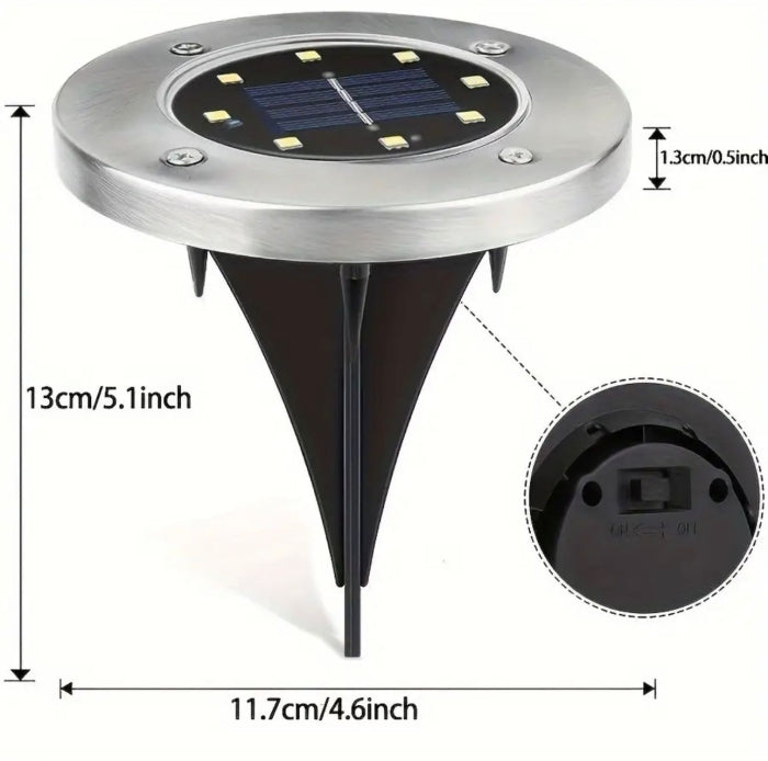 Applique Solaire Extérieur De 8 Voyants Solaires À LED