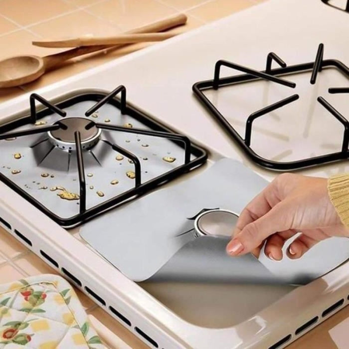 Pack De 4 Couvertures Protectrices Réutilisables De Cuisinière À Gaz 27 Cm