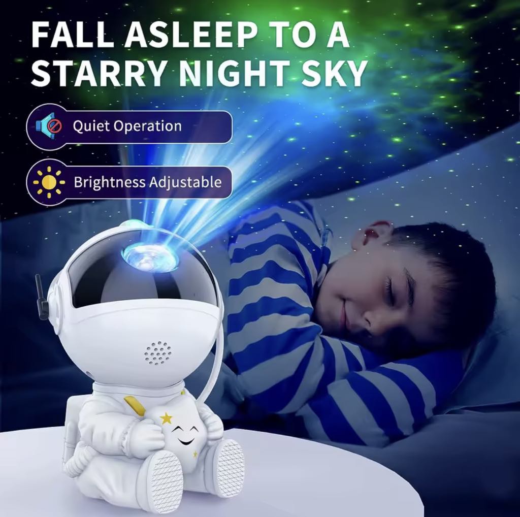 Jeux De Lumière Forme Robot En Blanc - Astronaute Projection Galaxy