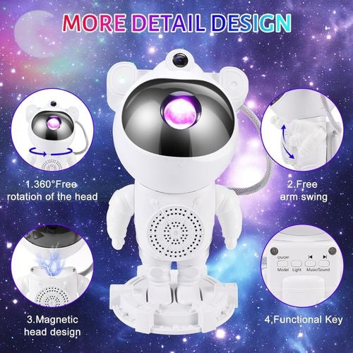 Jeux De Lumière Forme Robot - Haut-Parleur Bluetooth Minuterie Et Télécommande