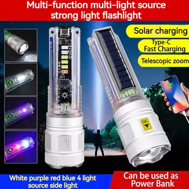 Lampe torche led haute puissance détecteur uv avec clip 8 modes
