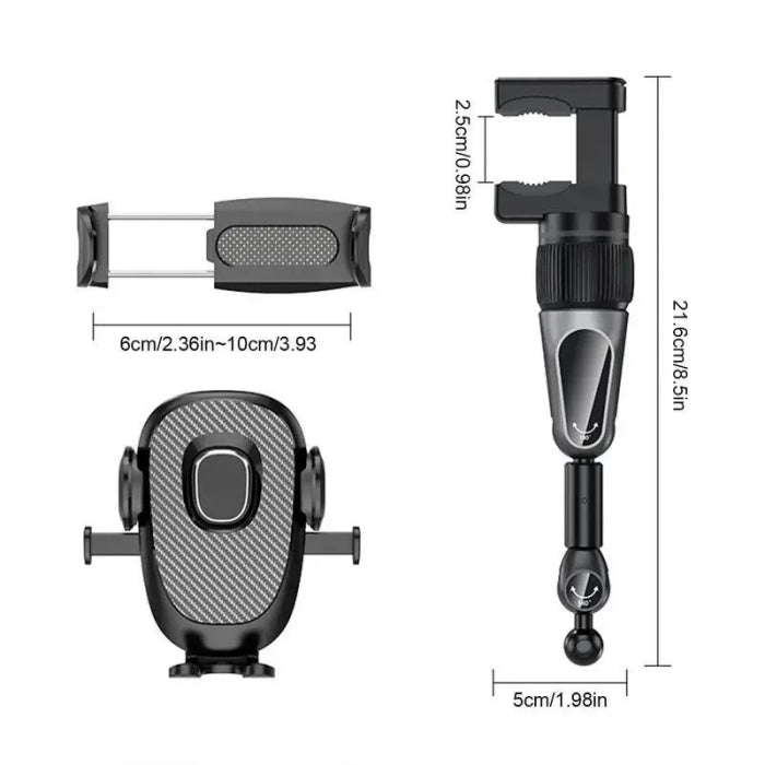 Support téléphone de rétroviseur rotatif à 360 degrés