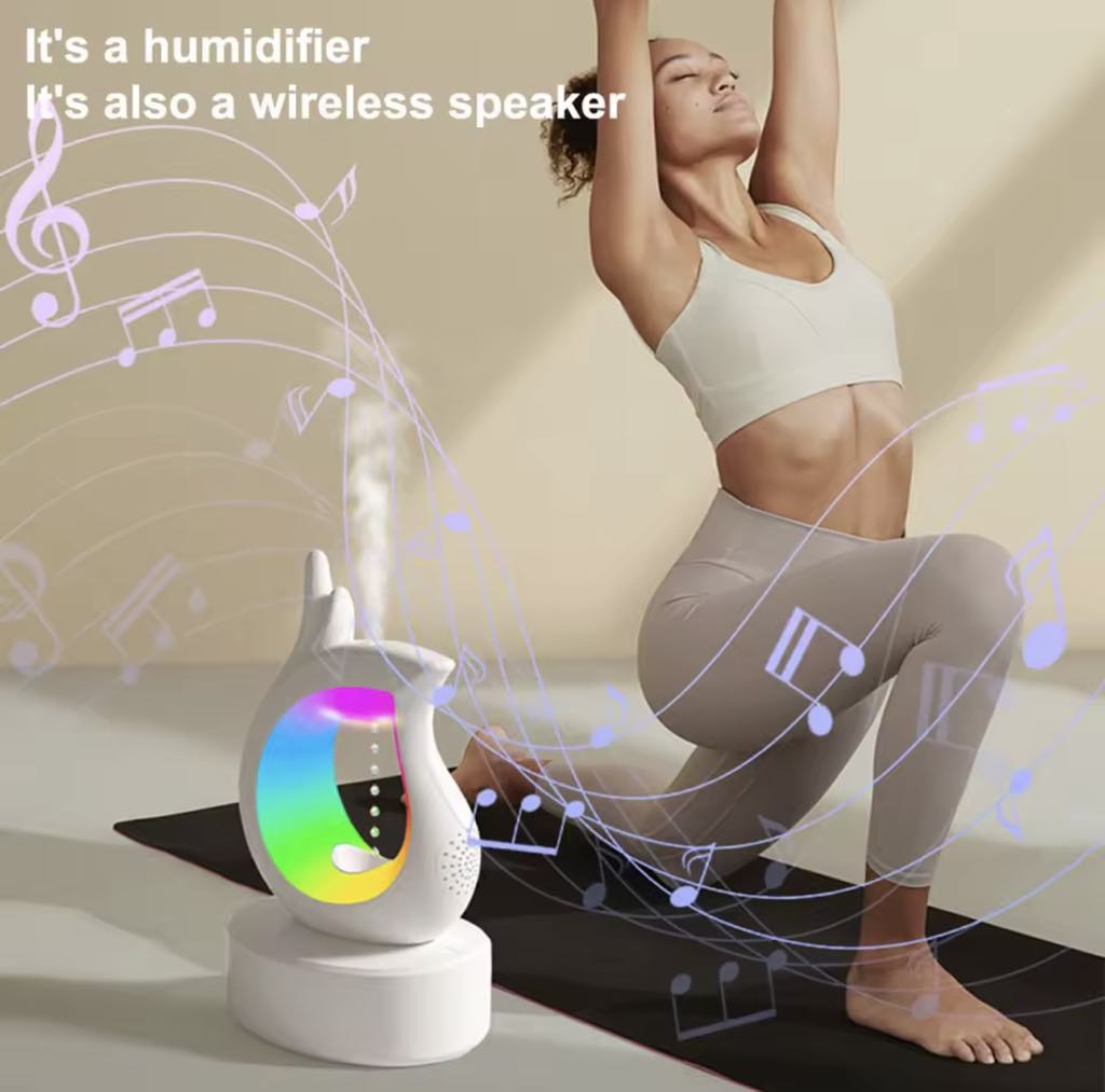 Diffuseur D'arômes , Anti-Gravité avec Haut-parleur Bluetooth et lumière RGB