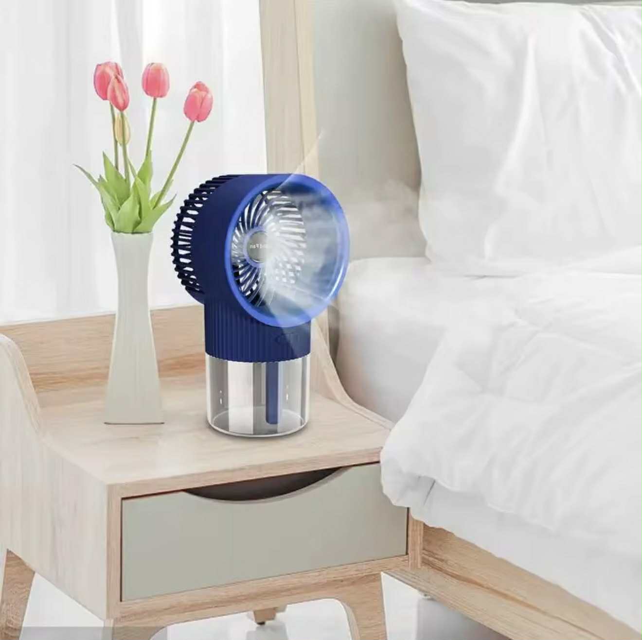 Ventilateur Portable Rechargeable avec Diffusseur et LED RGB