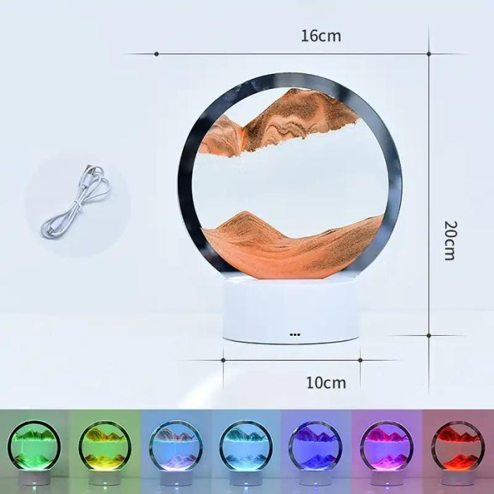 Art De Sable 3D Mobile En Verre Circulaire Avec Led RGB