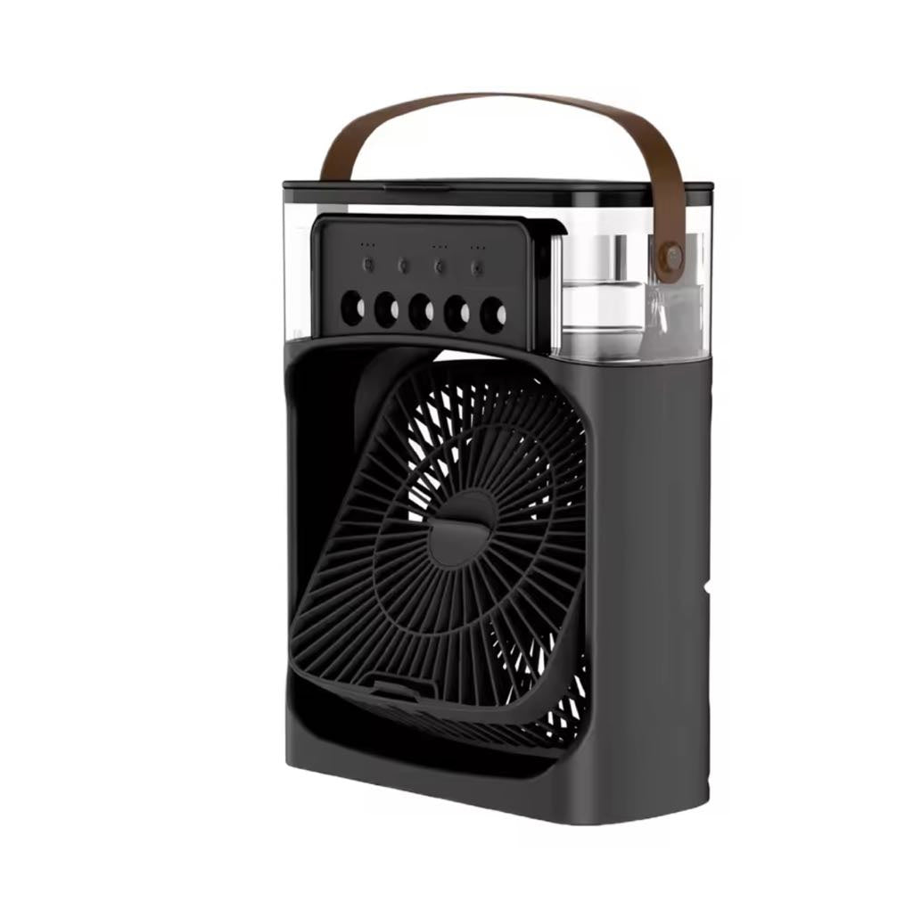 Climatiseur portable avec 3 vitesses de vent et 3 modes de pulvérisation avec veilleuse LED 7 couleurs
