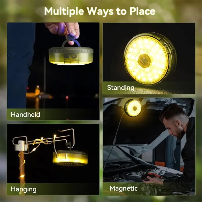 Guirlande lumineuse LED & lampe d'extérieur portable 2 en 1 avec 8 modes d'éclairage
