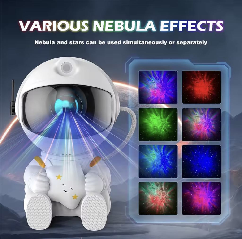 Jeux De Lumière Forme Robot En Blanc - Astronaute Projection Galaxy