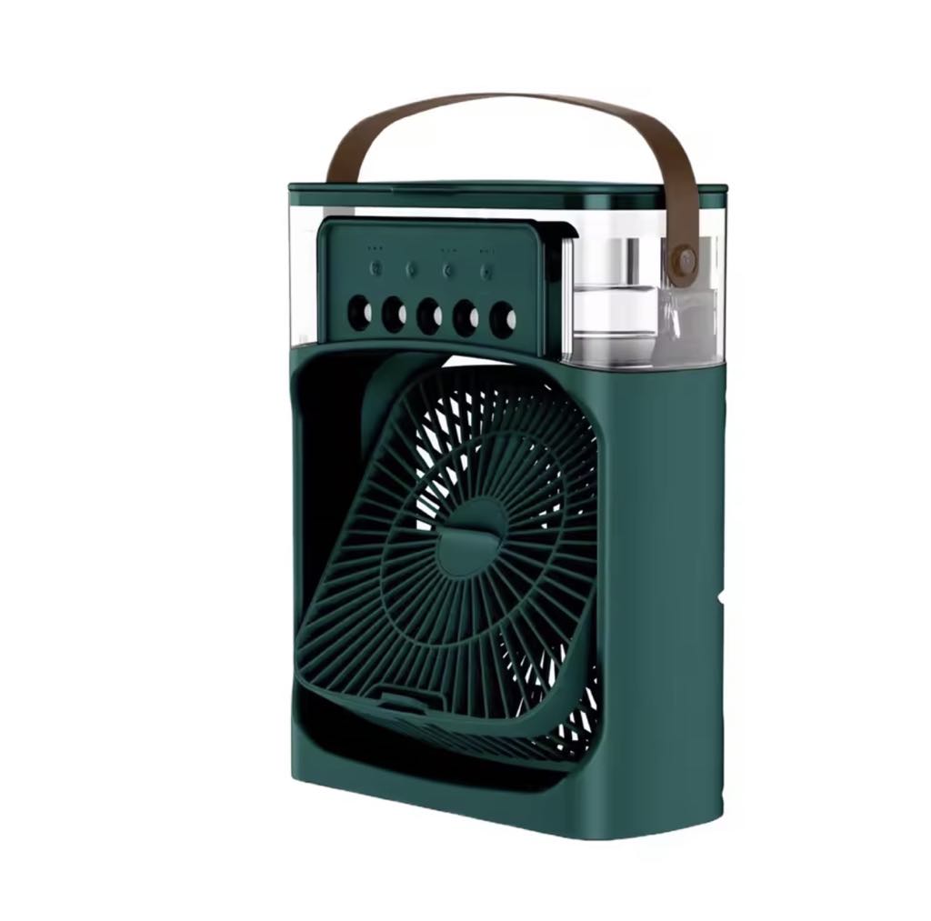 Climatiseur portable avec 3 vitesses de vent et 3 modes de pulvérisation avec veilleuse LED 7 couleurs