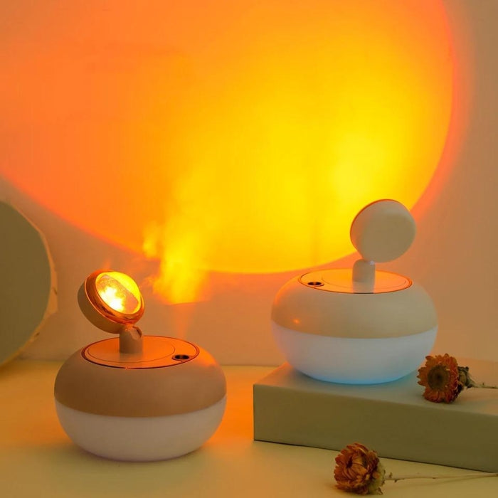 Lampe De Coucher De Soleil Rechargeable Avec Diffuseur D'huile Essentielles