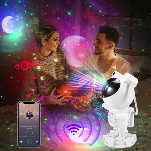 Jeux De Lumière Forme Robot - Haut-Parleur Bluetooth Minuterie Et Télécommande
