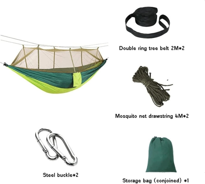 Ensemble De Hamac De Camping Multifonctionnel Et Pliable Avec Moustiquaire 260 X 140 Cm