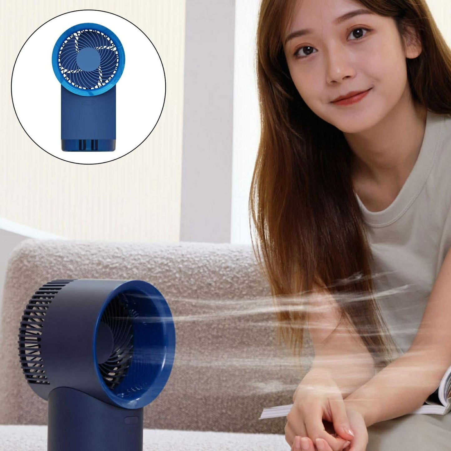 Ventilateur Refroidisseur d'Air Rechargeable avec Diffusseur et LED RGB