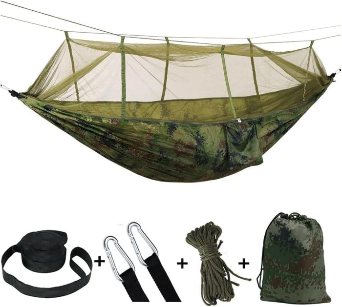 Ensemble De Hamac De Camping Multifonctionnel Et Pliable Avec Moustiquaire 260 X 140 Cm