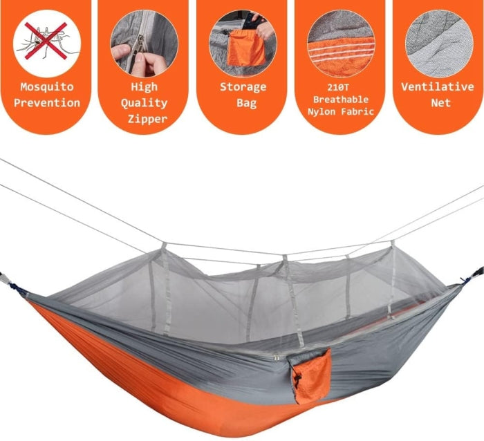 Ensemble De Hamac De Camping Multifonctionnel Et Pliable Avec Moustiquaire 260 X 140 Cm