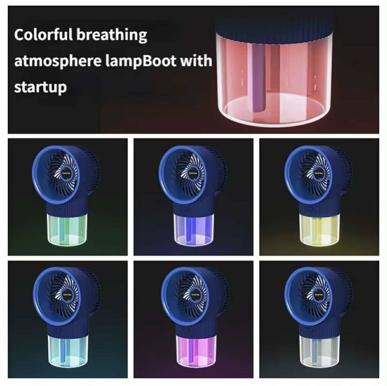 Ventilateur Portable Rechargeable avec Diffusseur et LED RGB