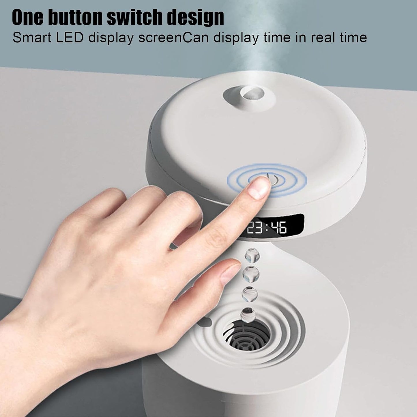 Diffuseur Humidificateur anti-gravité avec écran LED 800ml