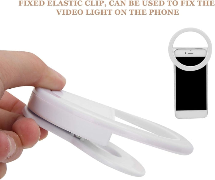 Anneau Lumineux Rechargeable pour Selfie 28 LED Avec 3 Niveaux de Luminosité Réglable