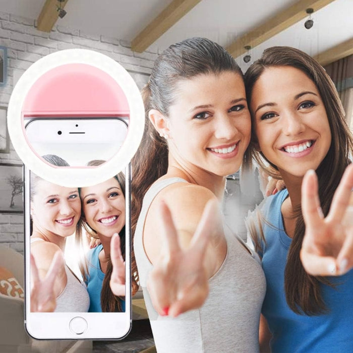 Anneau Lumineux Rechargeable pour Selfie 28 LED Avec 3 Niveaux de Luminosité Réglable