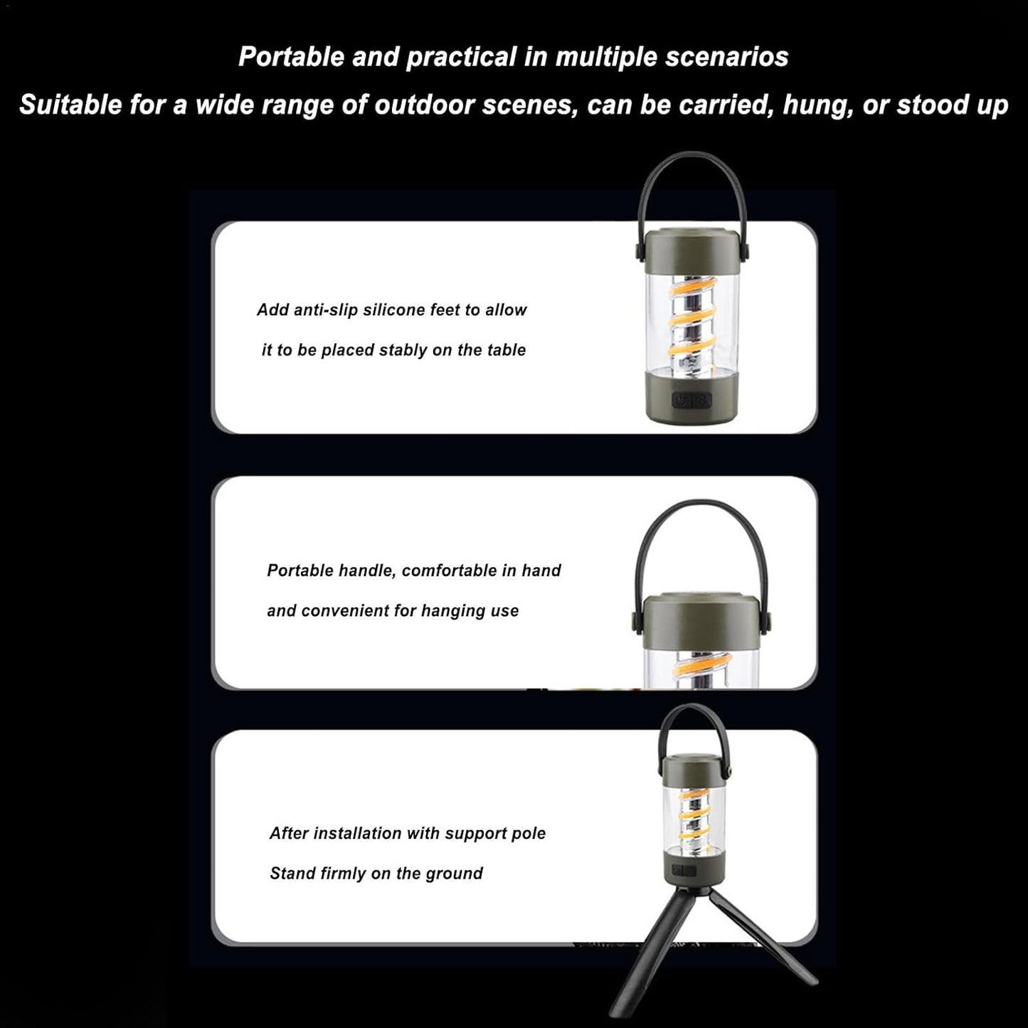 Lampe De Camping Avec Haut Parleur Bluetooth Rechargeable