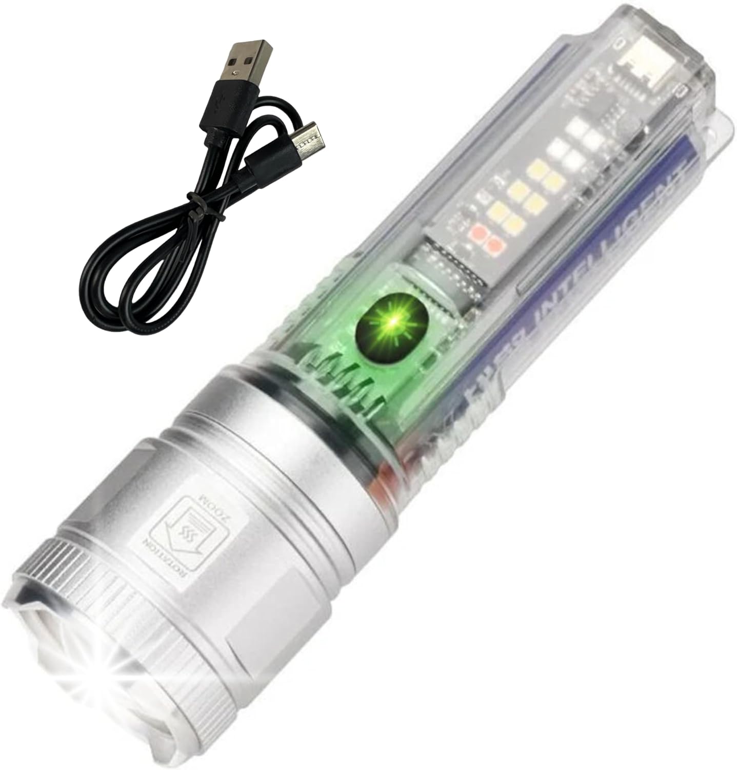 Lampe torche led haute puissance détecteur uv avec clip 8 modes