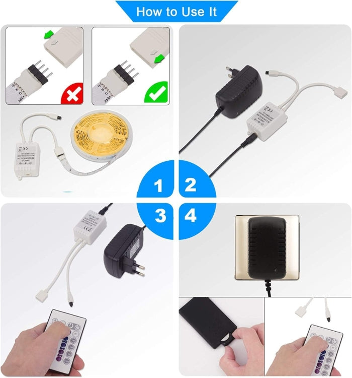 Bande Lumineuse Led Multi Couleurs 270 Led 5 Mètres Avec Télécommande