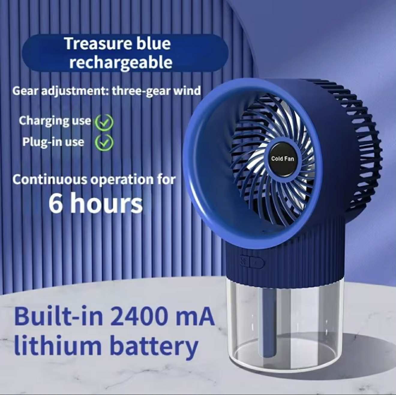 Ventilateur Portable Rechargeable avec Diffusseur et LED RGB