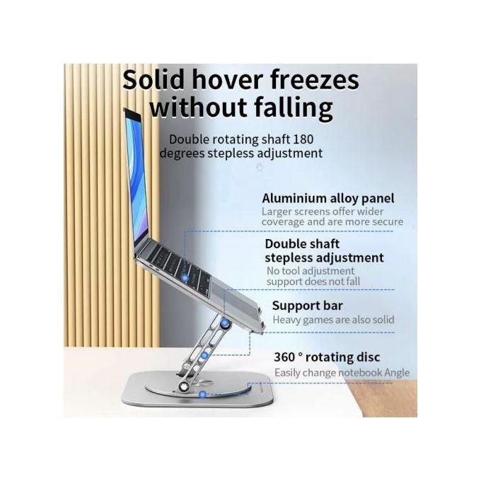 Support Pliable En Aluminium Pour PC Portable & Notebook Rotatif 360°