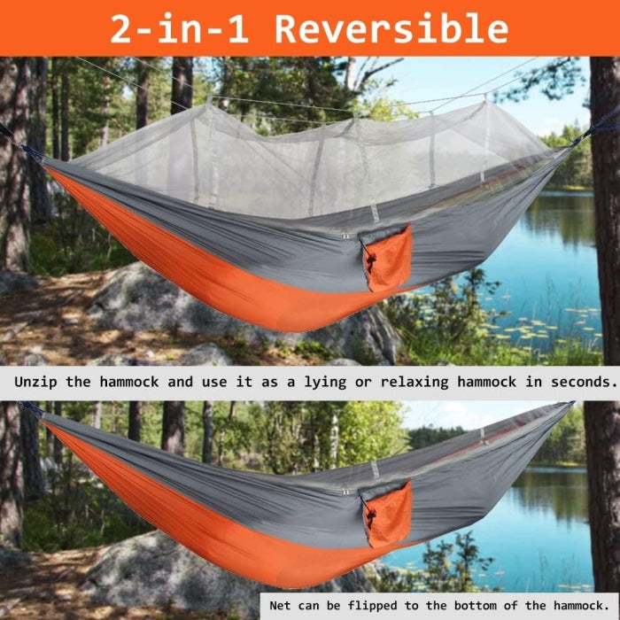 Ensemble De Hamac De Camping Multifonctionnel Et Pliable Avec Moustiquaire 260 X 140 Cm