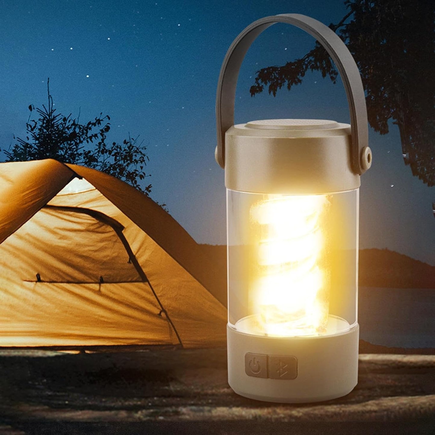 Lampe De Camping Avec Haut Parleur Bluetooth Rechargeable