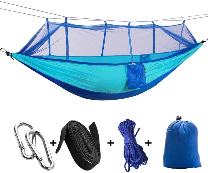 Ensemble De Hamac De Camping Multifonctionnel Et Pliable Avec Moustiquaire 260 X 140 Cm