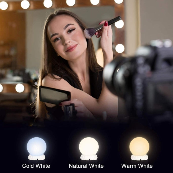 Kit D'éclairage De Miroir 10 Ampoulées LED Avec Ventouse
