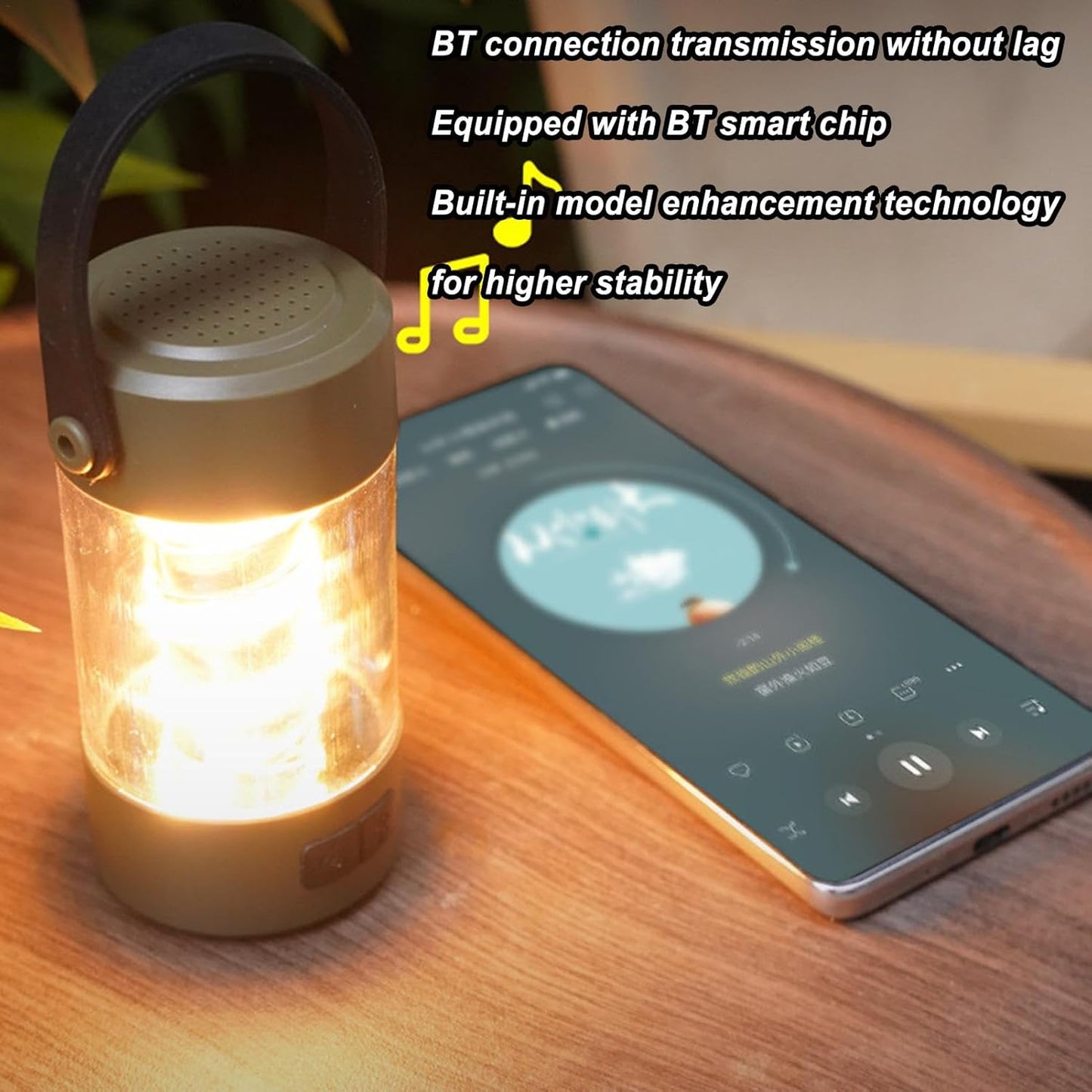Lampe De Camping Avec Haut Parleur Bluetooth Rechargeable