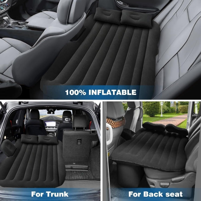Matelas De Voyage Gonflable Universel Pour Voiture 135 Cm X 50 Cm X 85 Cm Avec Pompe Allume-Cigare Et 2 Oreillers