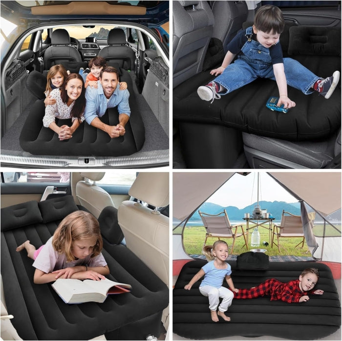 Matelas De Voyage Gonflable Universel Pour Voiture 135 Cm X 50 Cm X 85 Cm Avec Pompe Allume-Cigare Et 2 Oreillers