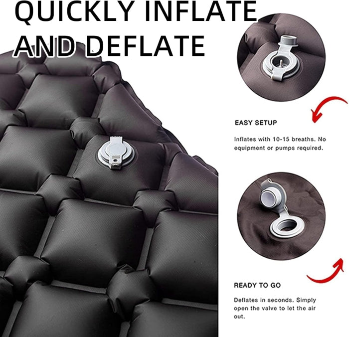 Matelas Gonflable de Camping Ultra Léger avec Oreiller