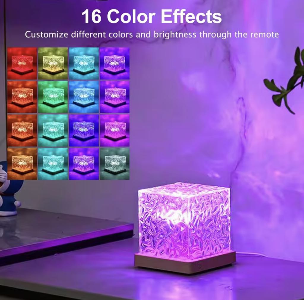 Lampe Projecteur à ondulation d'eau rotative RGB Tactile et avec télécommande