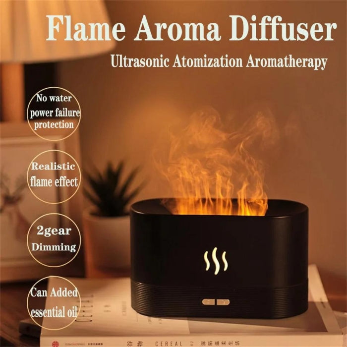 Diffuseur D'arômes Blanc Effet Flamme