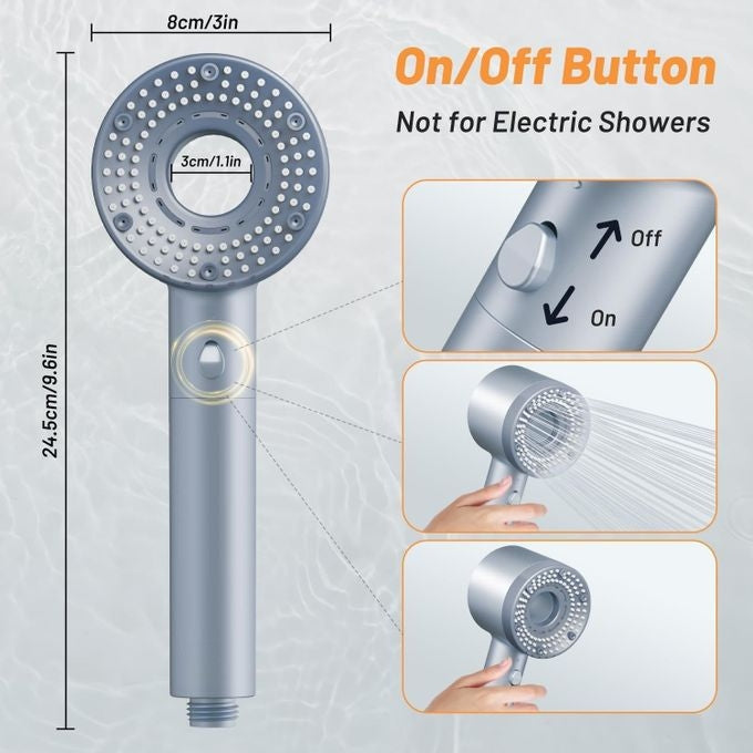 Douchette À Haute Pression Avec 5 Modes De Pulvérisation Avec Filtre D'eau
