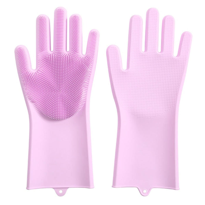 Paire Gants De Lavage Réutilisables En Silicone