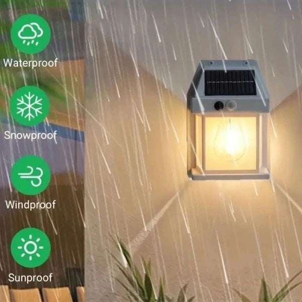 Applique Murale Avec Un Lampe Solaire Et Détecteur De Mouvement Étanche