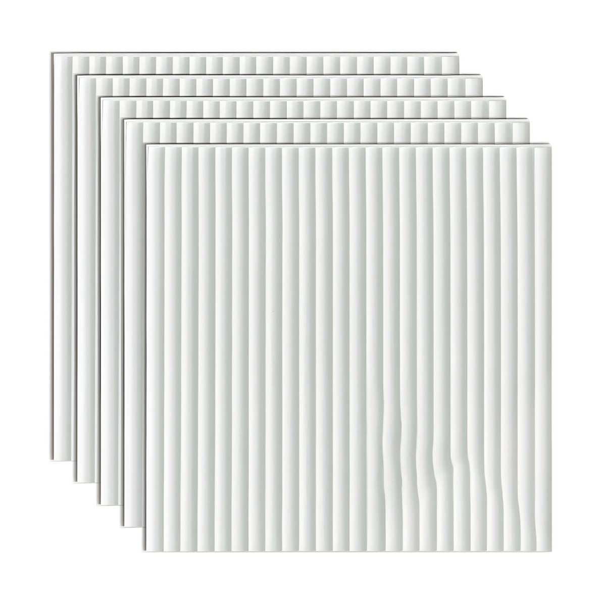 Pack de 10 Panneaux Muraux Adhésifs Blanc Anti-Humidité 3D 70 x 70 cm