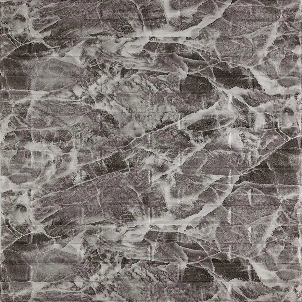 Pack de 10 Panneaux Muraux 3D Effet Marbre Gris avec Veines Blanches 70 × 77 cm – Anti-Humidité